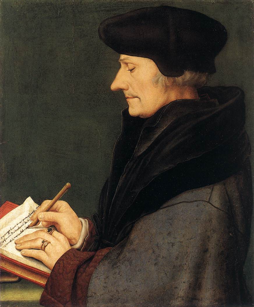 Holbein-erasmus2 Portrait de Desiderius Erasmus (1523) par Hans Holbein Le Jeune (1497–1543)
