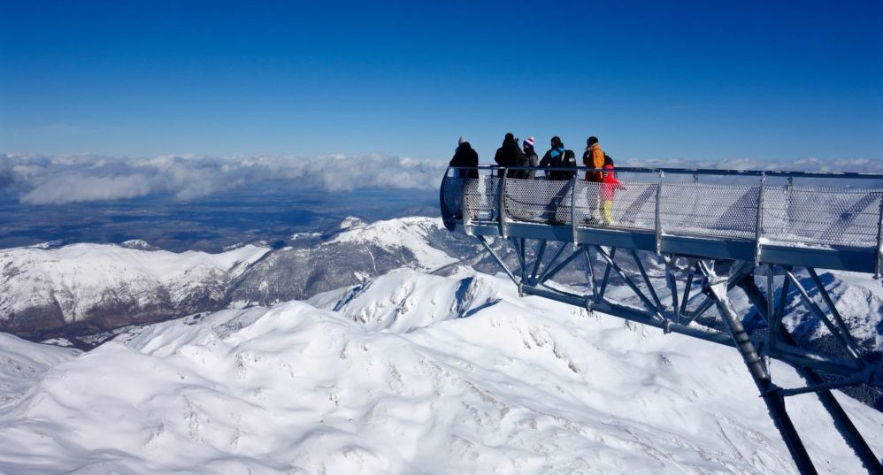 Ponton dans le ciel au Pic du Midi : Altitude 2877 mètres