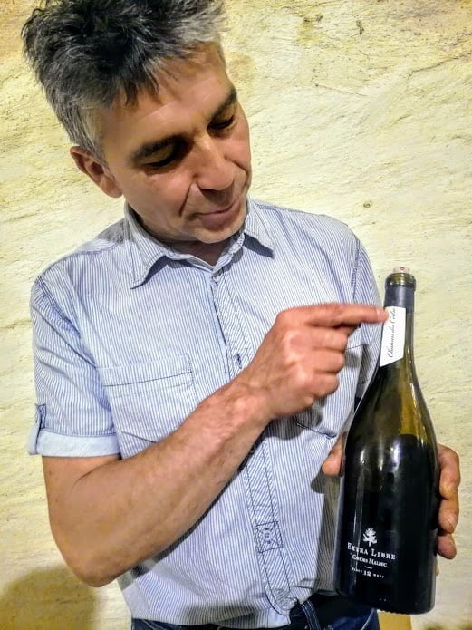 Pascal Verhaeghe et son Cahors Château du Cèdre 2018 Extra-Libre sans sulfites (95 % malbec, 5 % merlot) avec vinification et élevage 12 mois en foudre