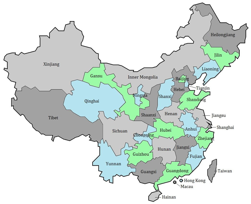 Carte des provinces